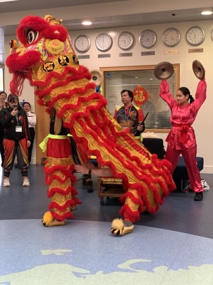 St mary magdalene academy smma islington london students enjoy watching a lion dance for chinese new year 2020