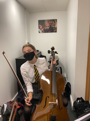 St Mary Magdalene Academy Secondary School & Sixth FOrm Islington, Music student enjoying some practice time in the new individual practice rooms
