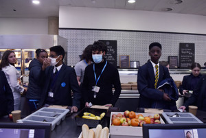 St mary magdalene academy islington student choose from a new nutritious lunchtime menu with healthy fruit and yogurts for dessert in the launch of our new cafe 1875