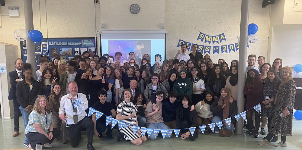 St Mary Magdalene Academy Sixth Form celebrating their end of year 2023