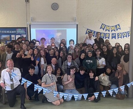 St Mary Magdalene Academy Sixth Form celebrating their end of year 2023