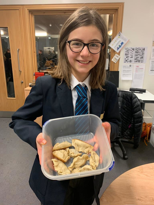 Year 7 Student Maya With Home-made Dumplings, Chinese New Year 2019