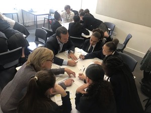 St mary magdalene academy islington year 7 students in team exercises at a careers workshop