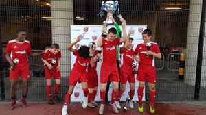 St mary magdalene academy islington year 9 boys football cup win 3 trophies in 2019 and are voted best under 14s sports team in the islington sports awards