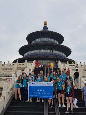 St mary magdalene academy secondary school islington mandarin students trip to china july 2019 beijing temple steps