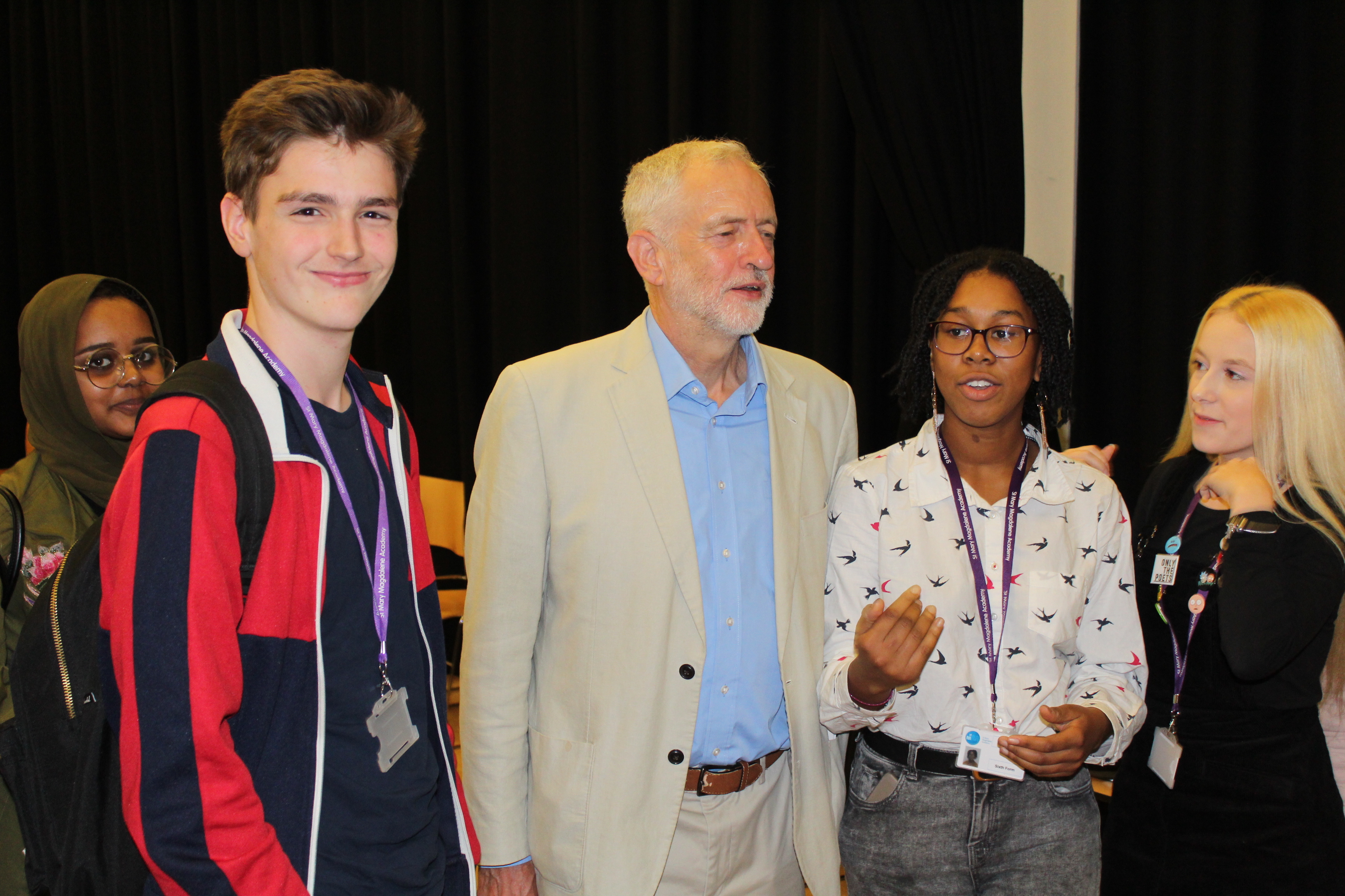 Islington sixth form students from st mary magdalene academy london meet jeremy corbyn