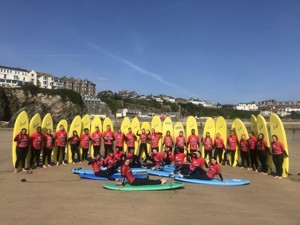 Islington sixth form students from st mary magdalene academy london surfing in newquay