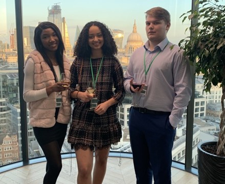 Sixth Form Students from St Mary Magdalene Sixth Form Islington attend a busines reception at Deloitte
